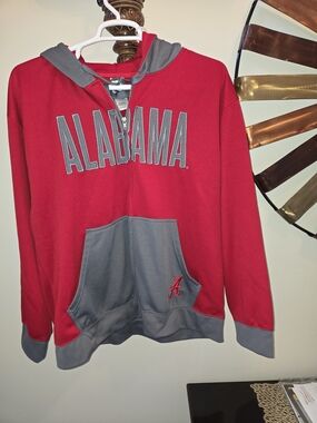Knights Apparel Red and Gray Alabama Zip-Up Men's Sweater Hoodie